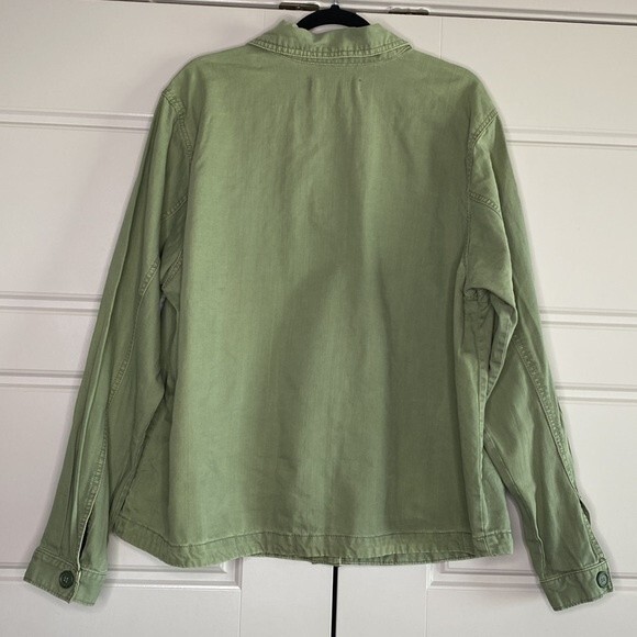 Hippie Laundry Army Green Embroidered Pocket Shirt Jacket Shacket 2X - Picture 3 of 5